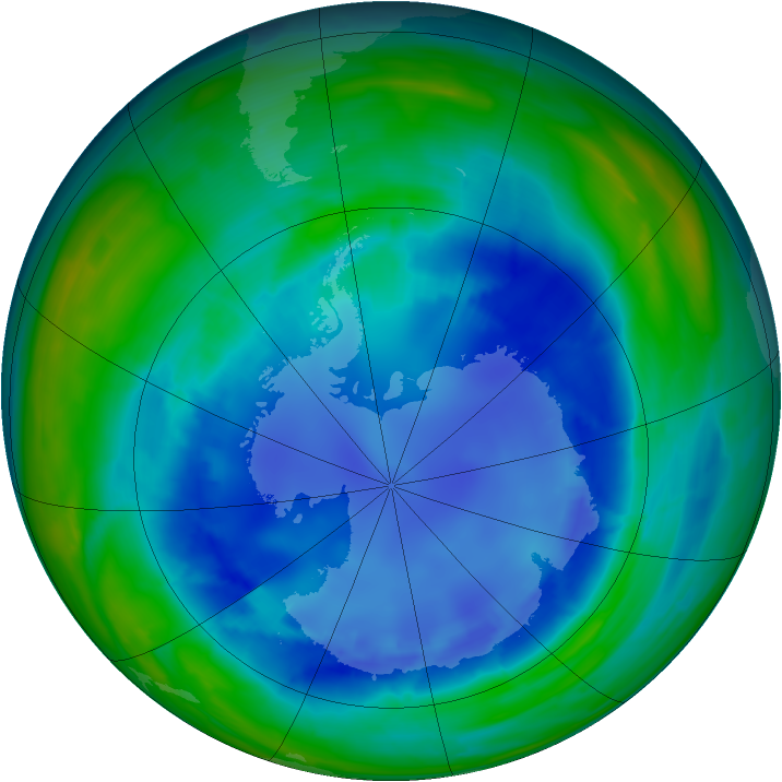 Antarctic ozone map for 22 August 2008